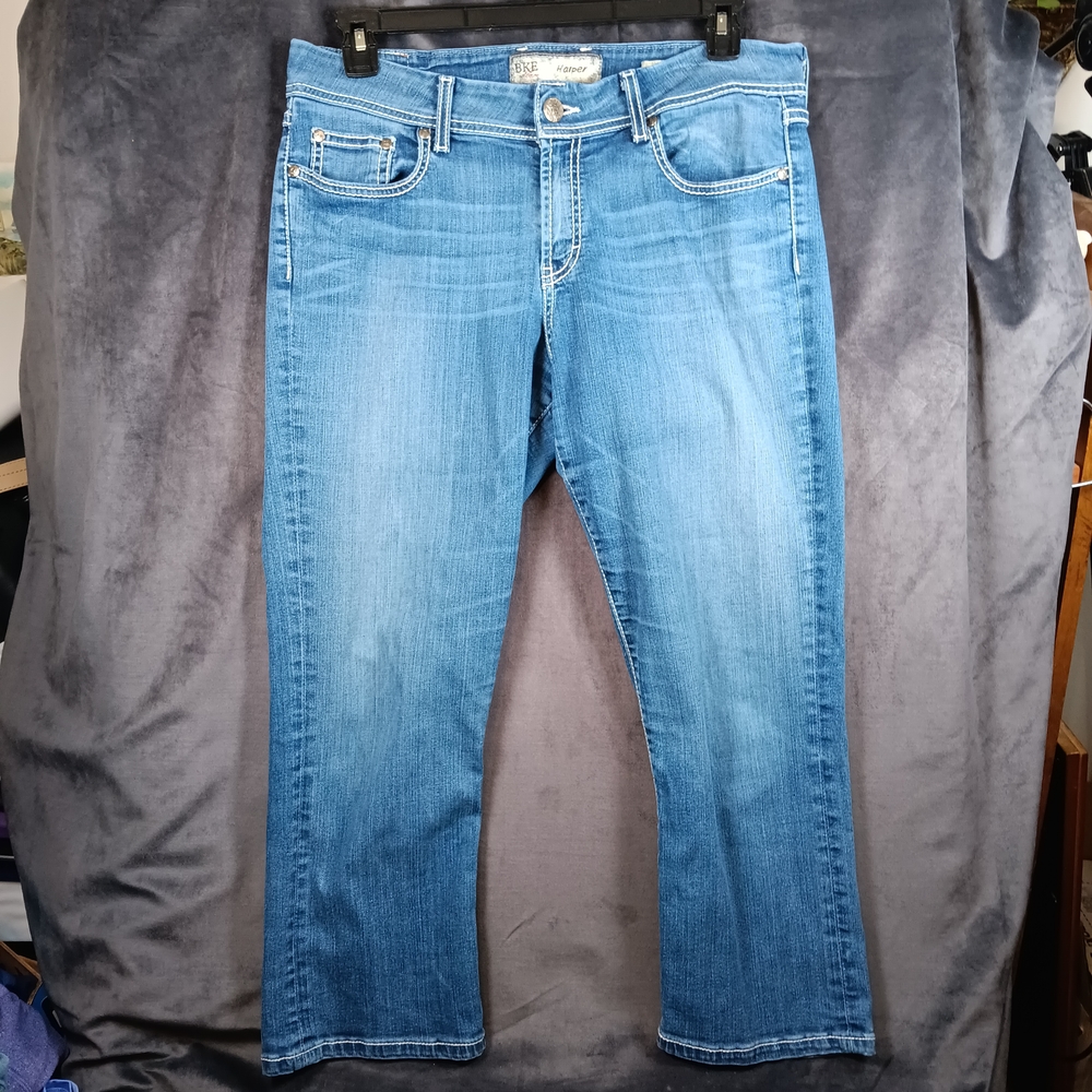 BKE Mens Blue Boot Cut Jeans Waist 32 X 24